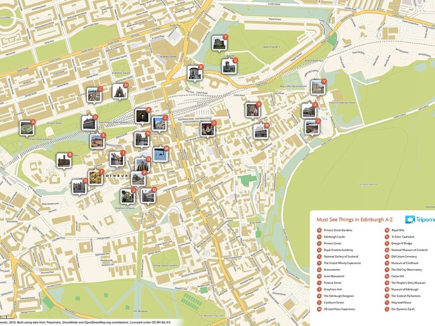 File Edinburgh Printable Tourist Attractions Map jpg Wikimedia Commons