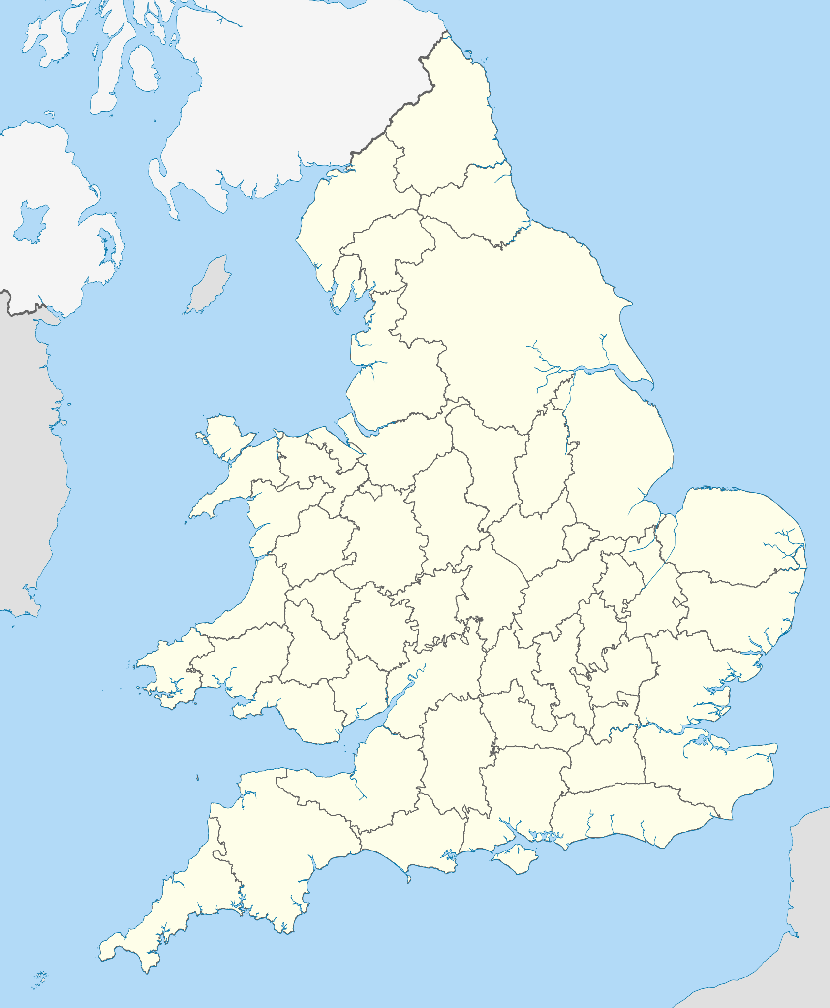 Printable Detailed Map Of England