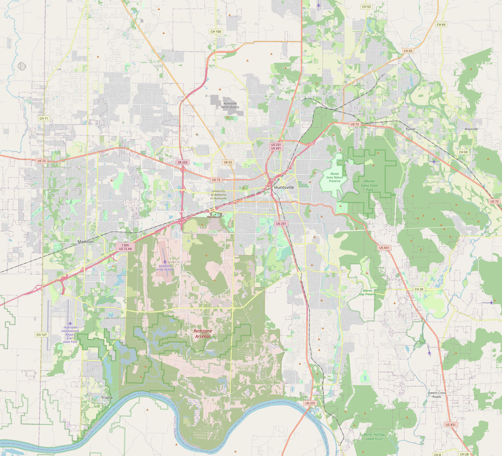 Printable Map Of Huntsville Al