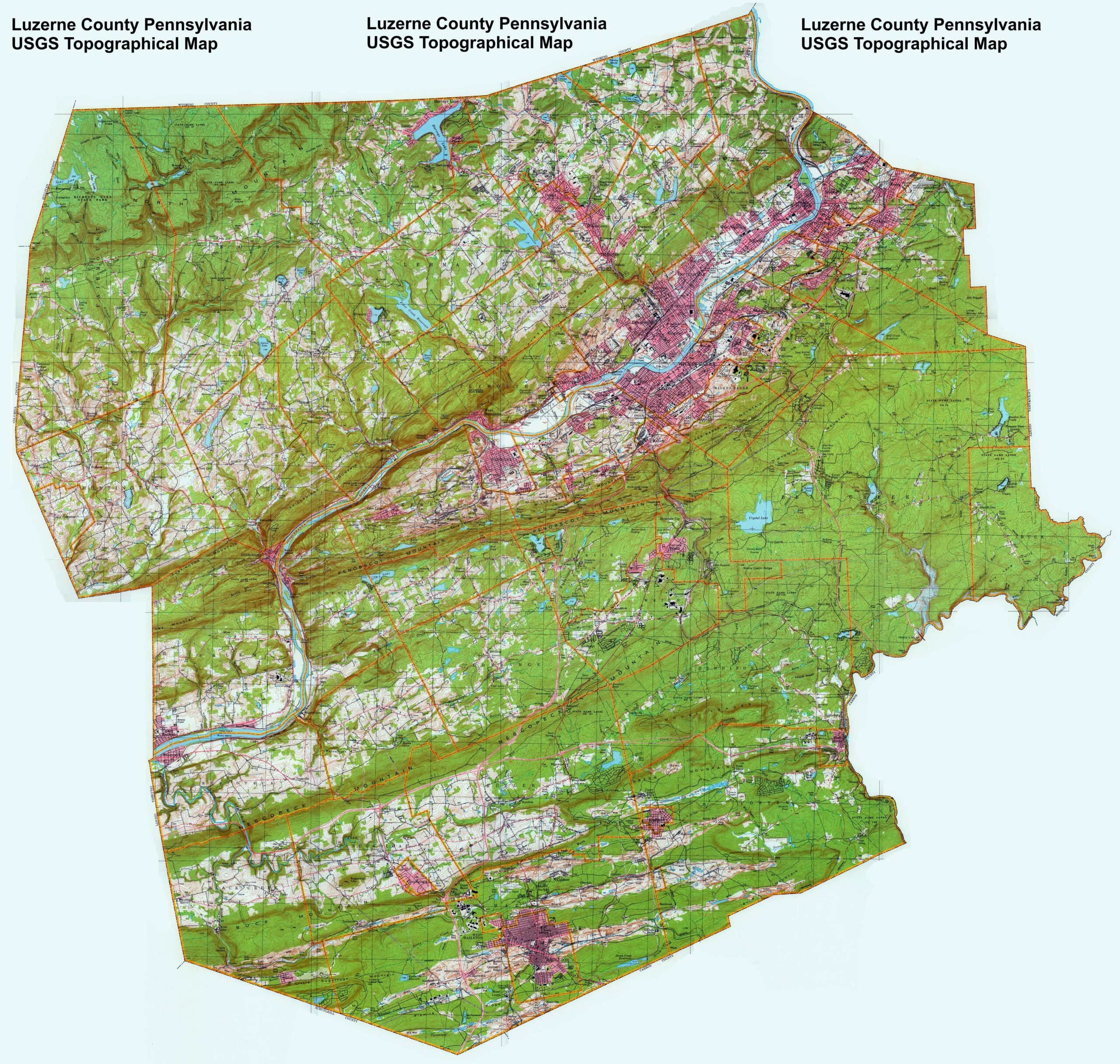 Free Printable Topographic Map Center Township Pennsylvania