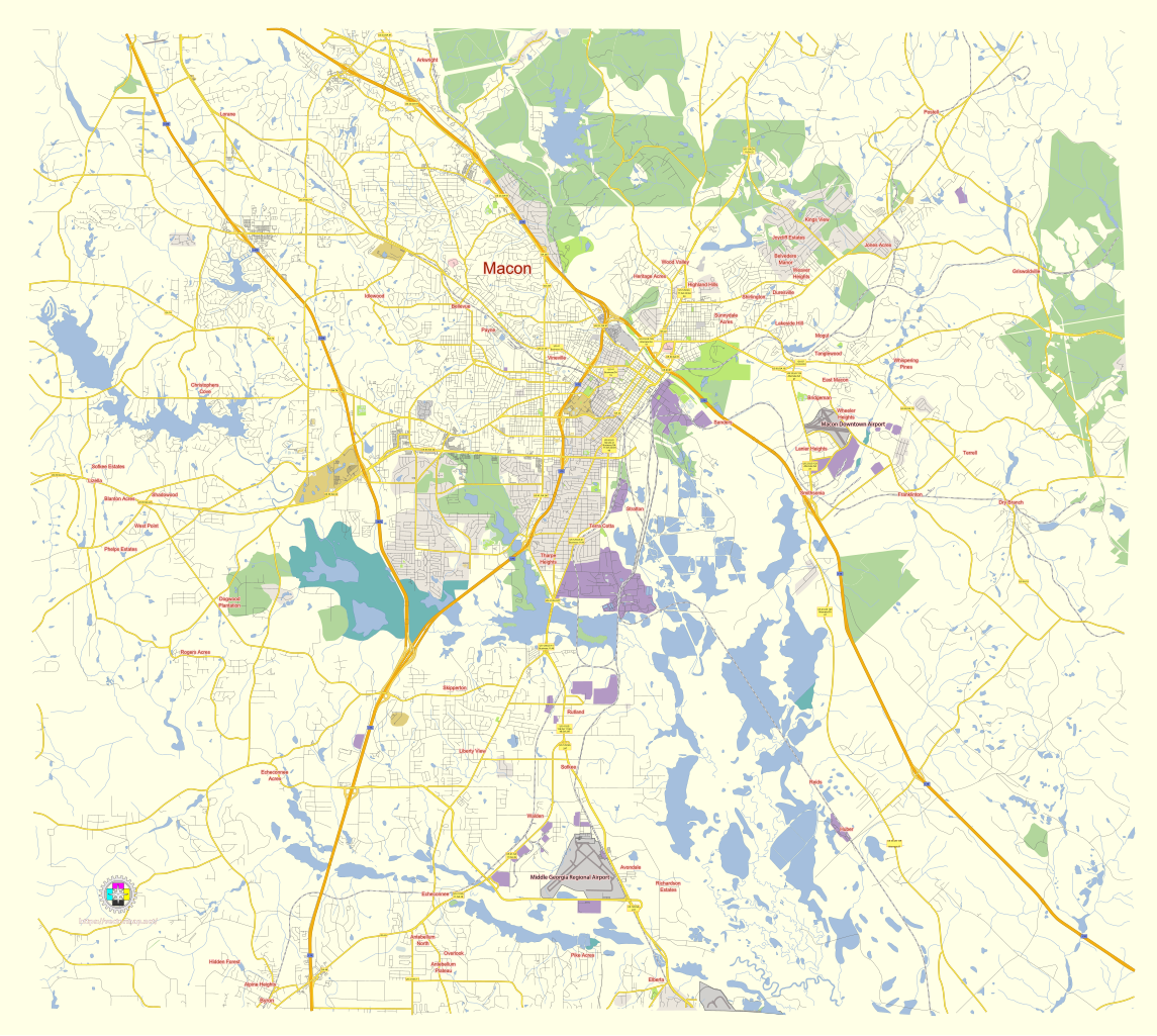 Printable Map Of Macon Ga