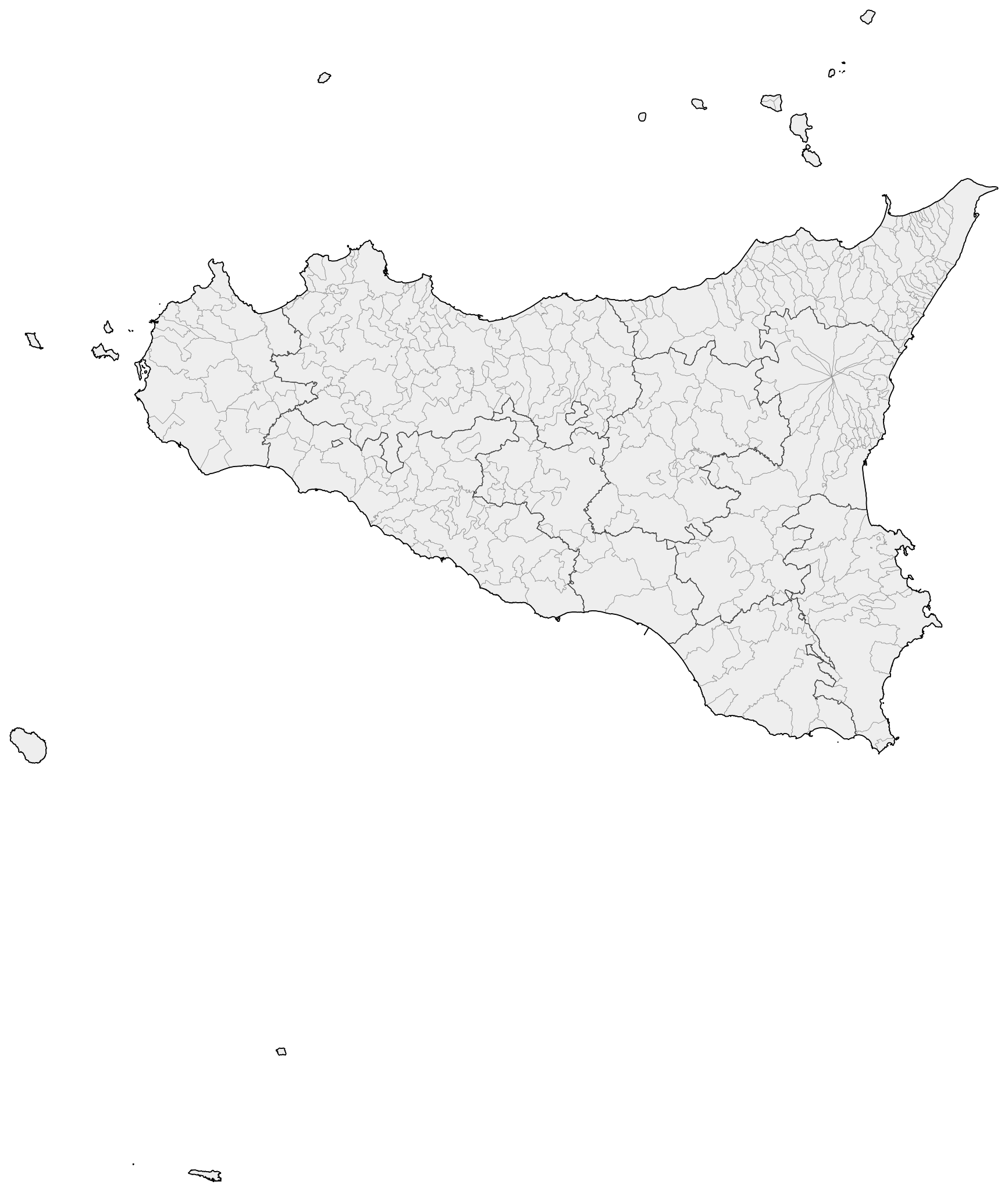 Map Of Sicily Simple Printable