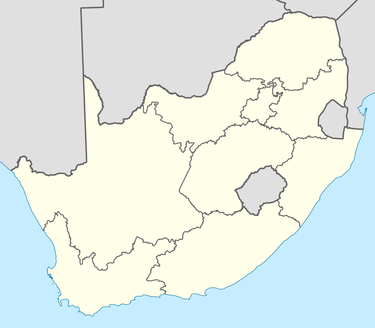 Blank Map Of South Africa Printable