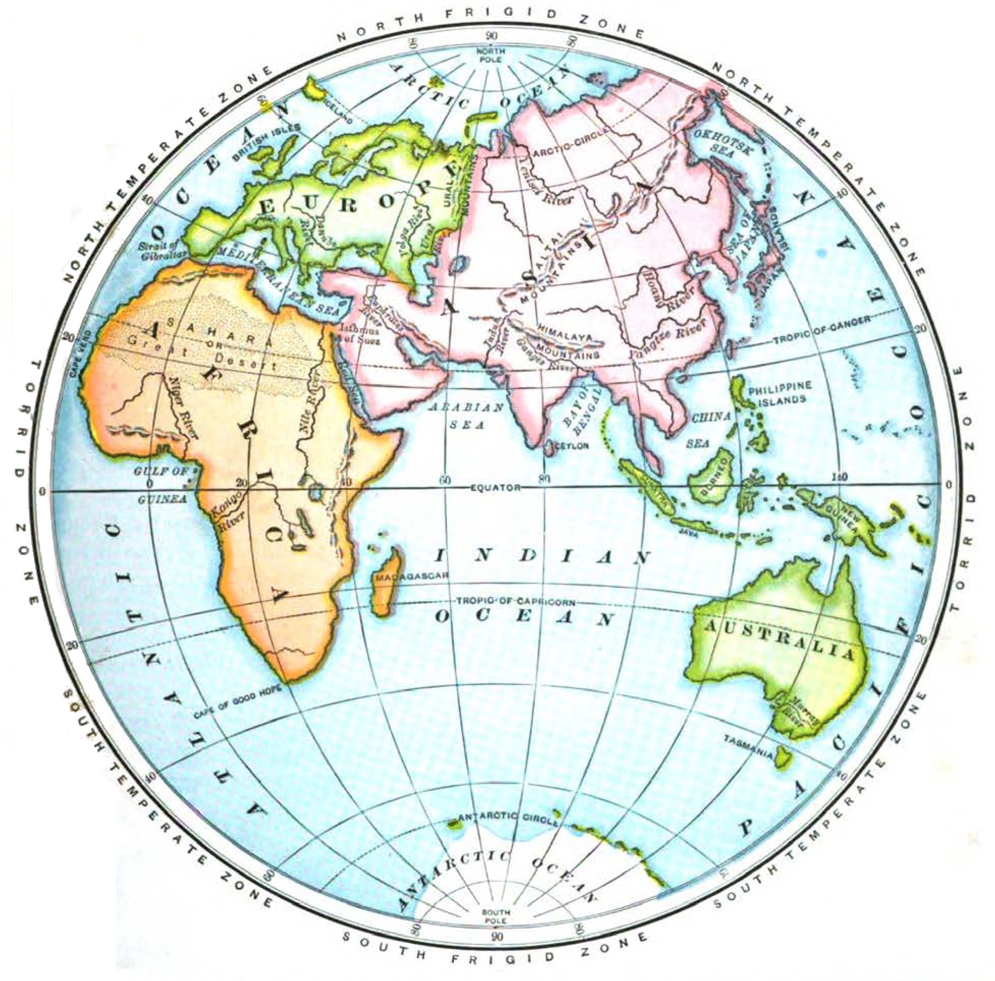 Eastern Hemisphere Map Printable