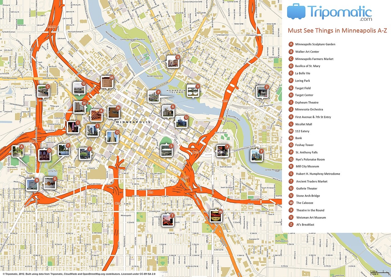 Minneapolis Downtown Map Printable
