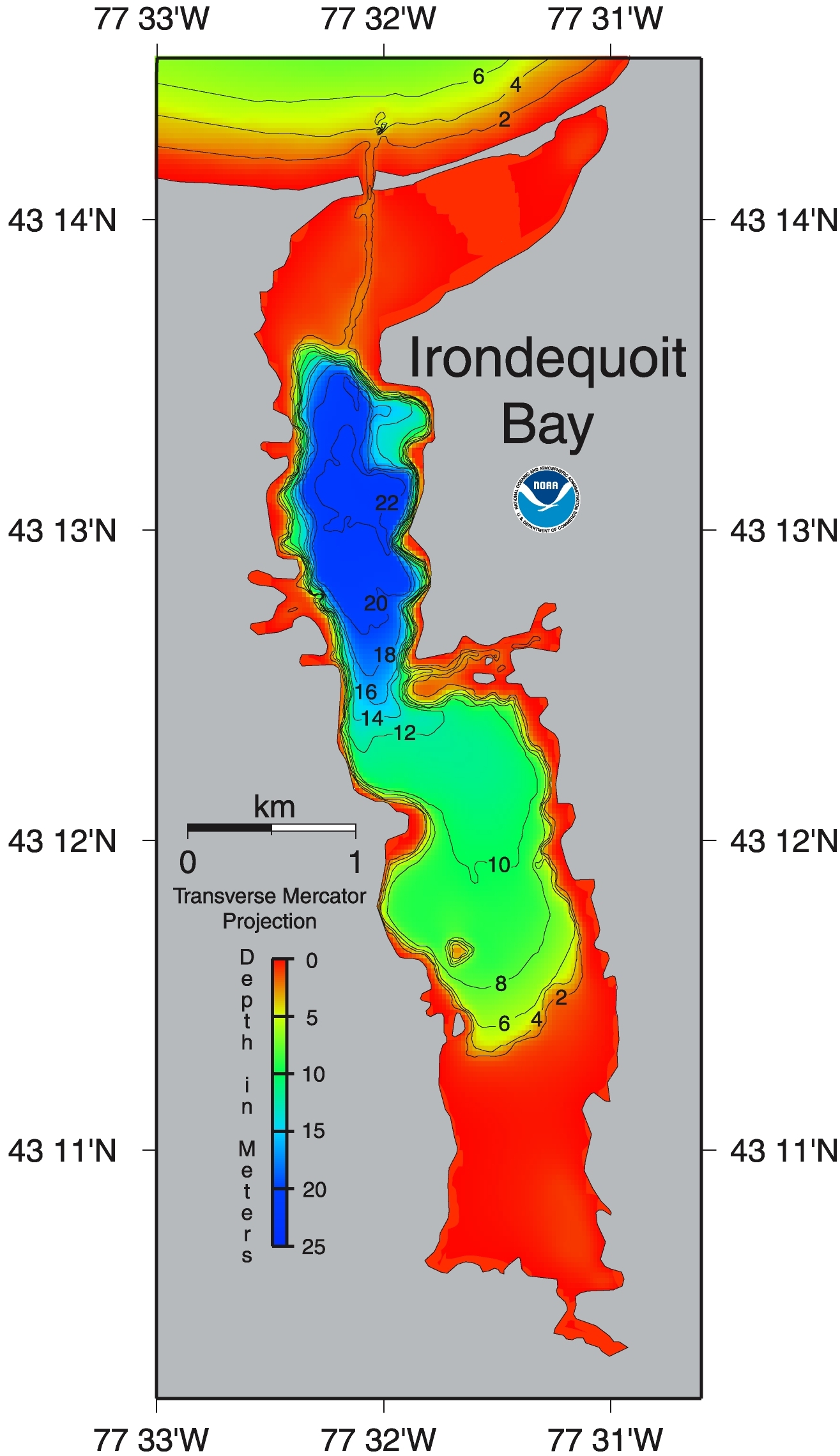 File NOAA Map Of Irondequoit Bay jpg Wikimedia Commons
