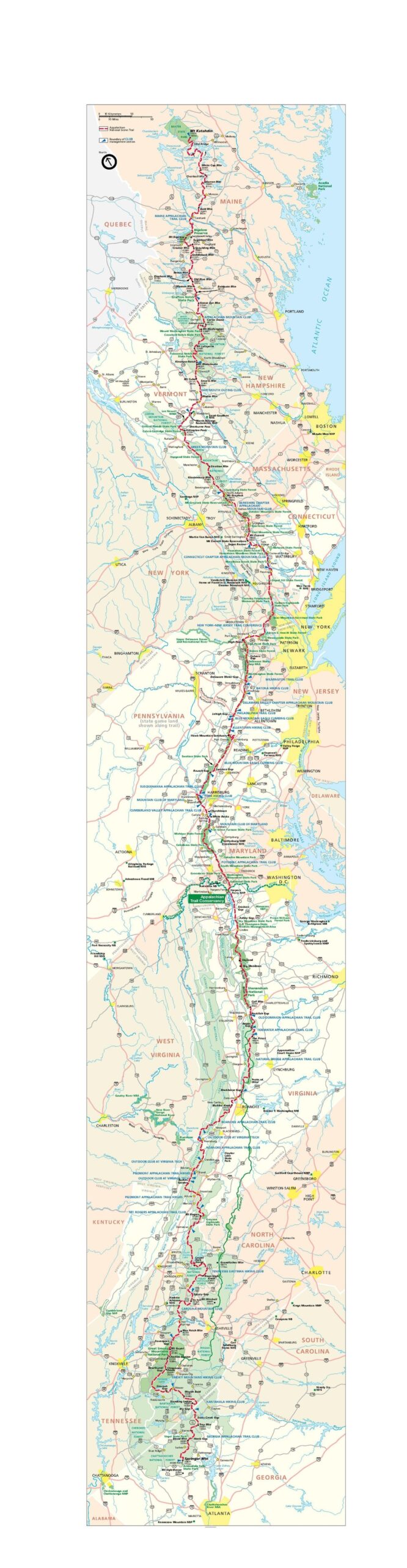 Free Printable Appalachian Trail Maps