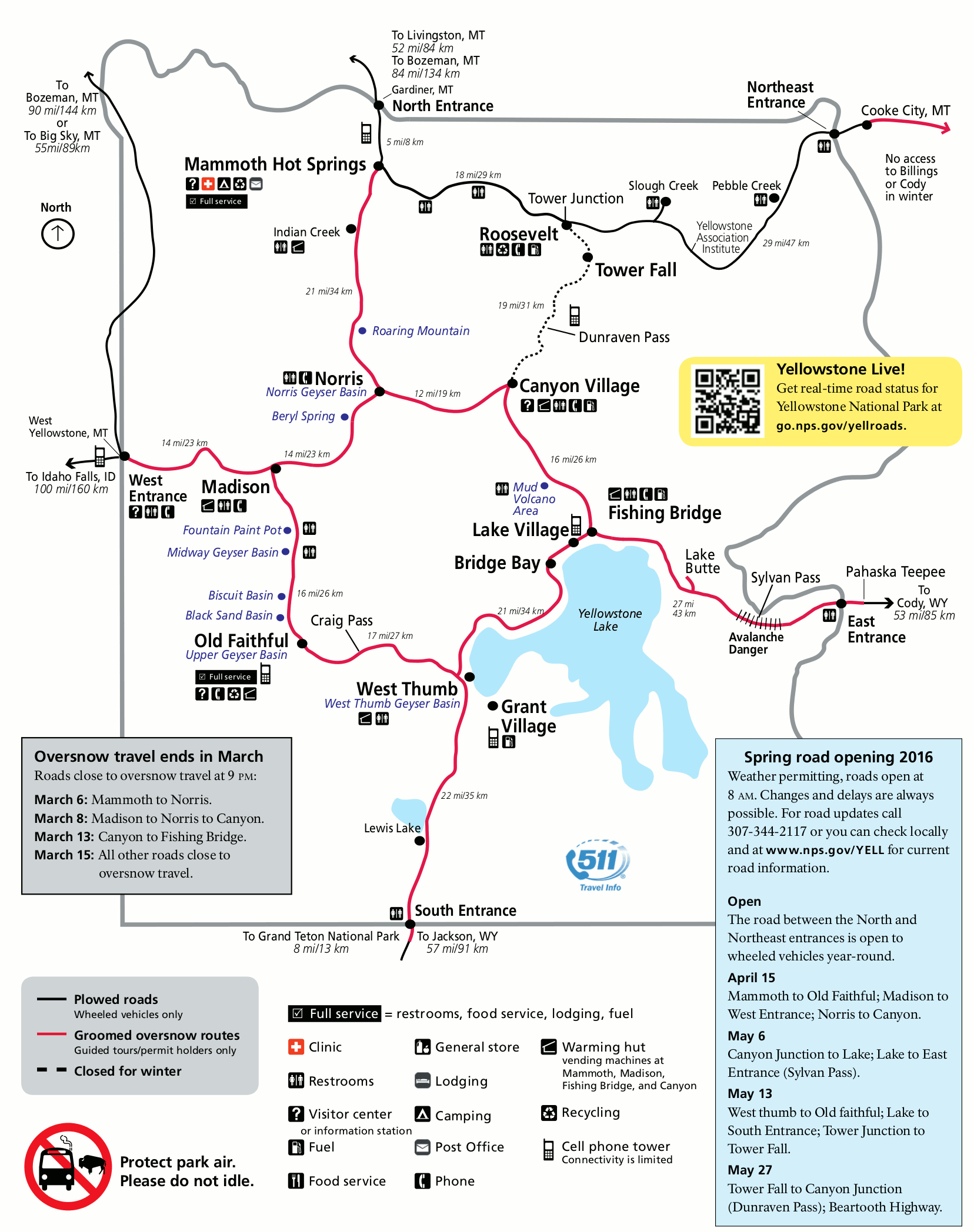 Yellowstone National Park Printable Map Nps