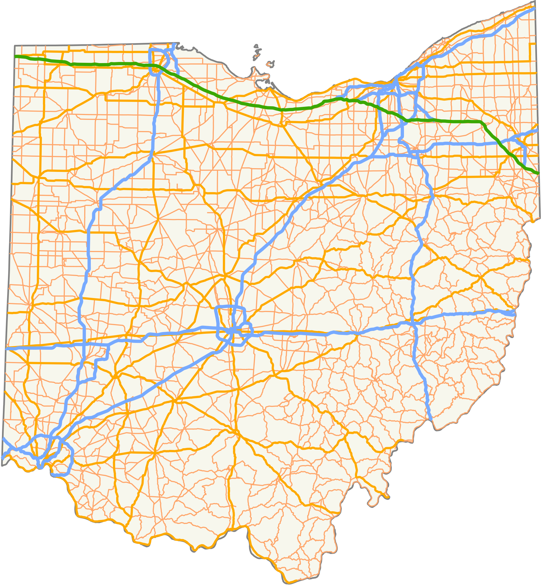 Printable Ohio Road Map