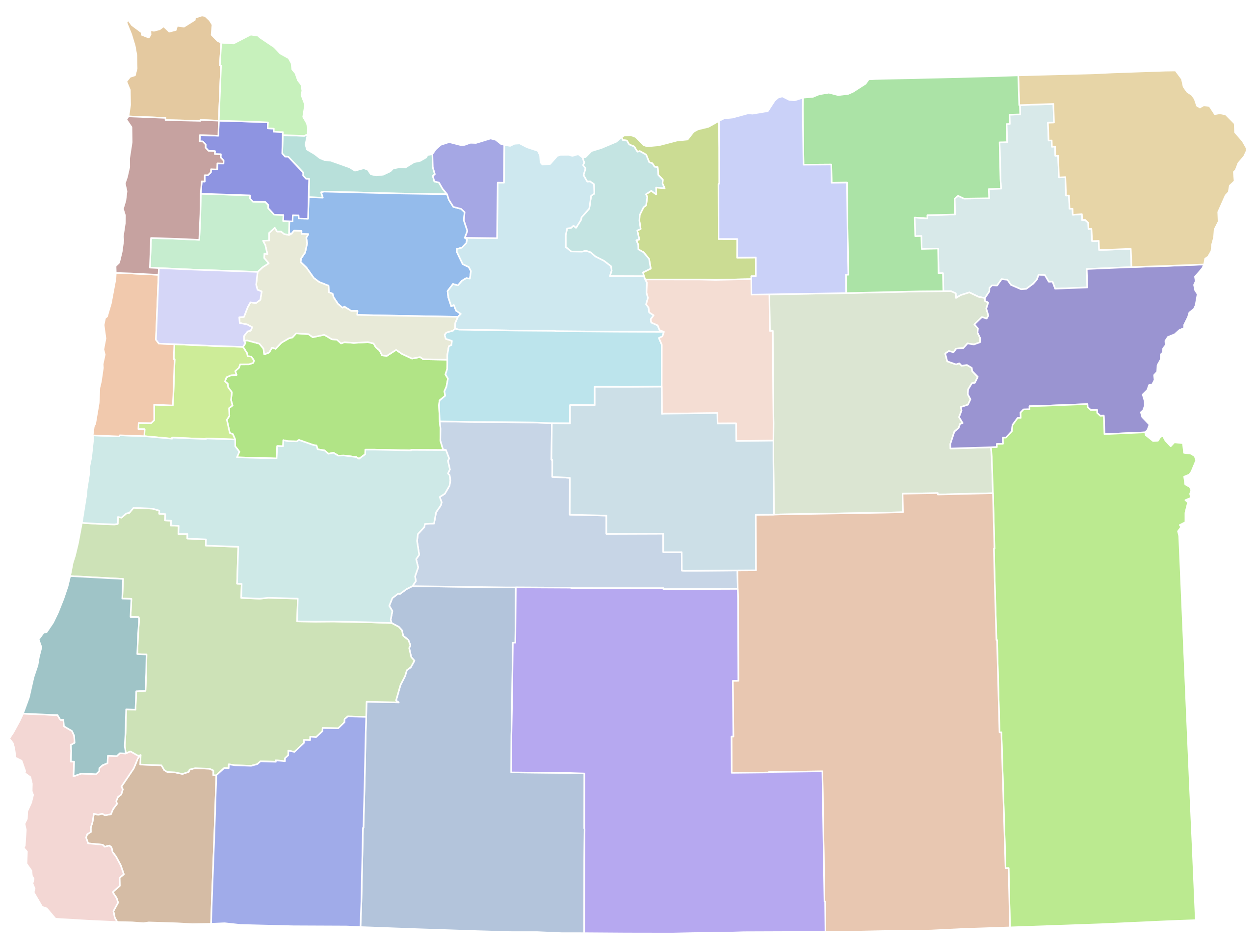 Printable Oregon County Map