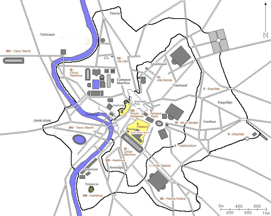 Full Rome Map Printable With Temples
