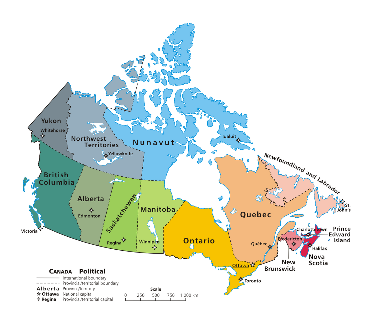 Canada Provinces Map Printable