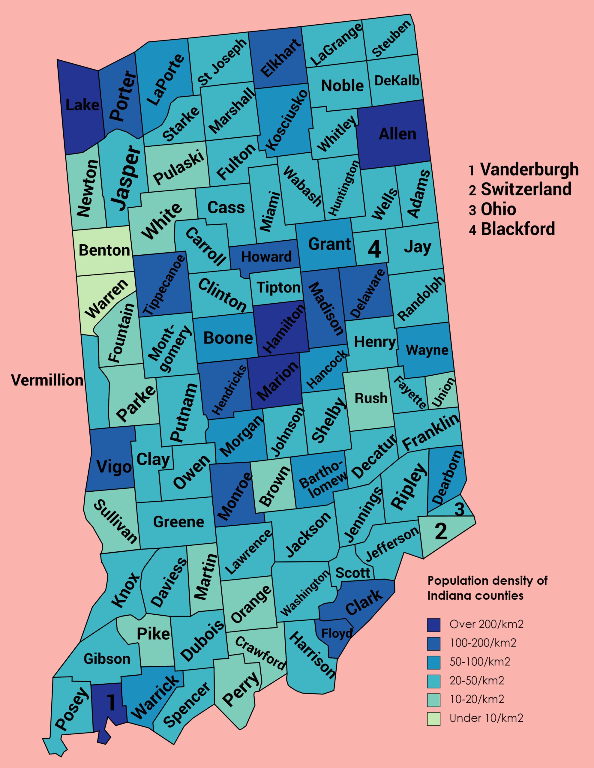 Printable Map Of Indiana Counties Printable Map Of Indiana Counties