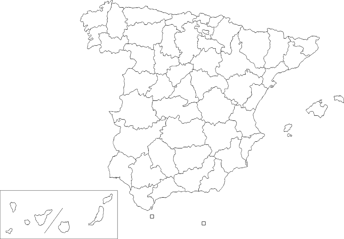 Outline Map Of Spain Printable Free