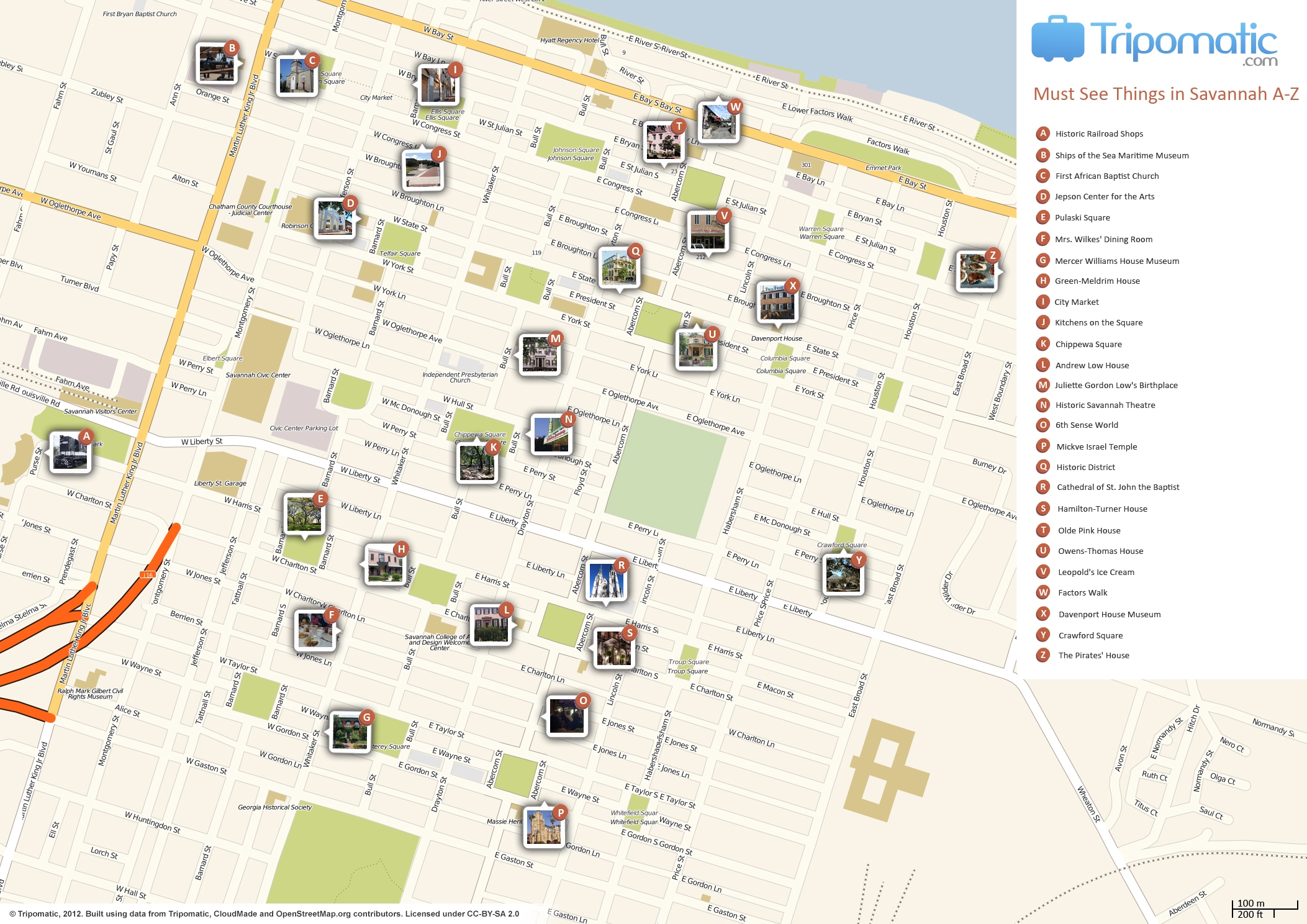 Downtown Savannah Map Printable