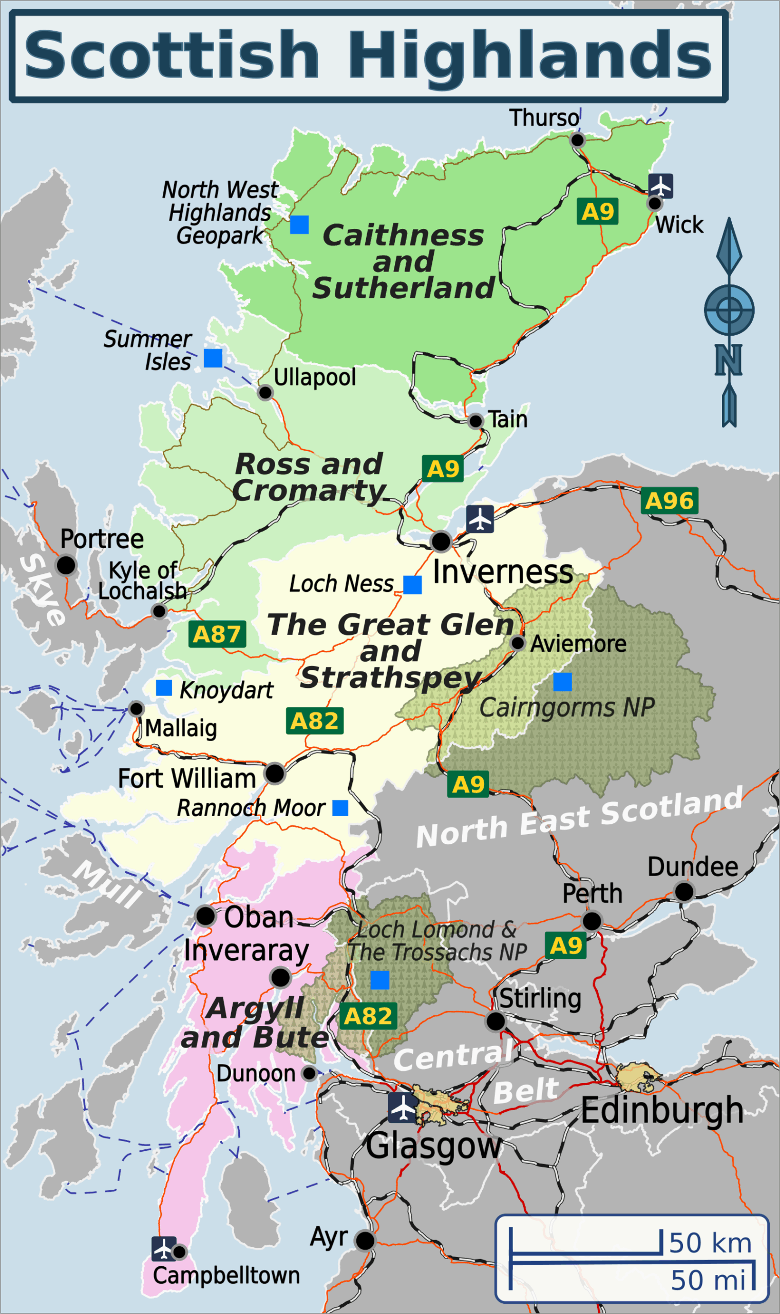 Ne Of Scotland Area Map Printable