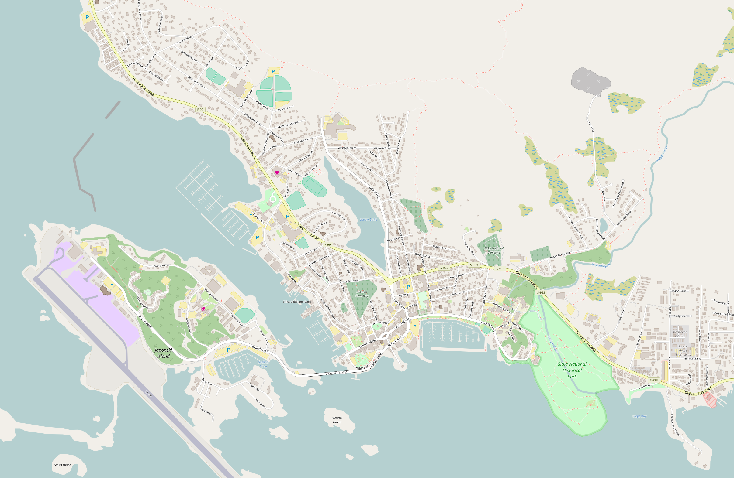 Sitka Alaska Free Printable Map