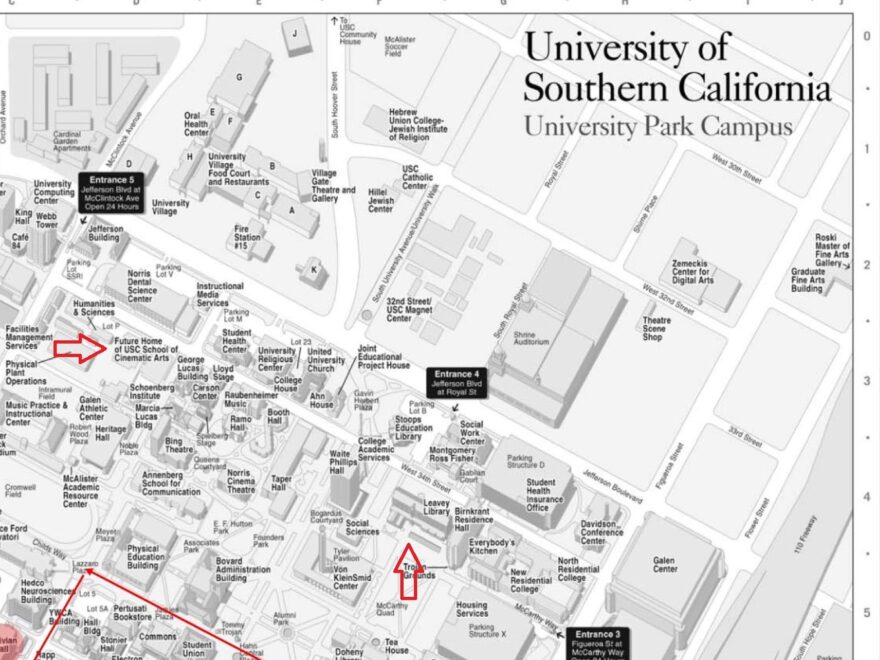 File USC Campus Map Film School Lucas Buildings Marked And Cropped jpg Wikimedia Commons