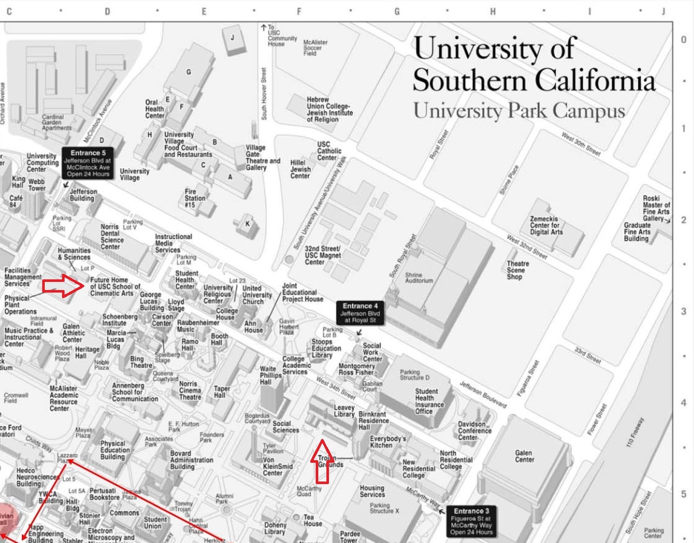 File USC Campus Map Film School Lucas Buildings Marked And Cropped jpg Wikimedia Commons