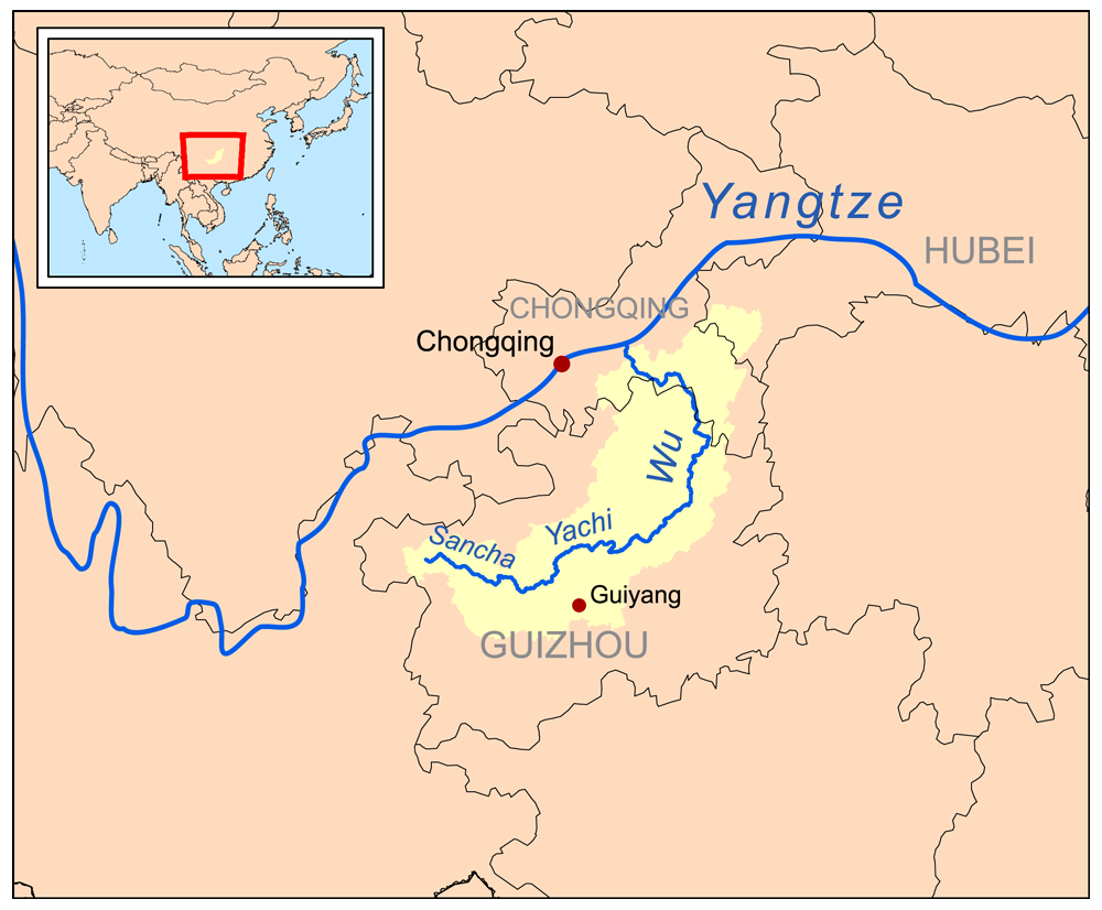 China Map Printable Riviers