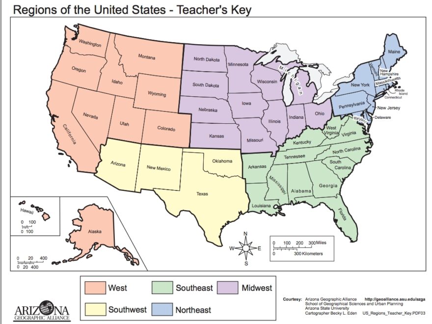 Five Regions Of The United States
