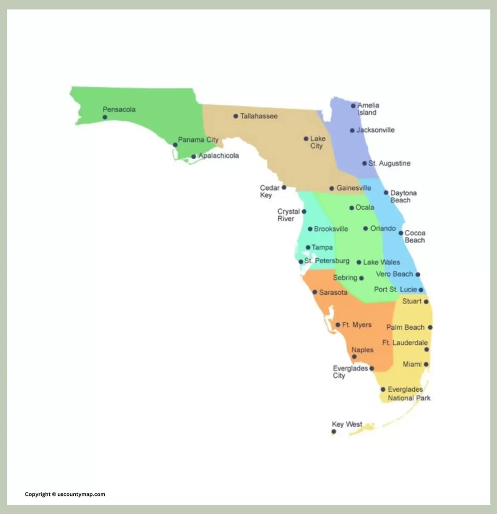 Printable Florida State Map With Cities