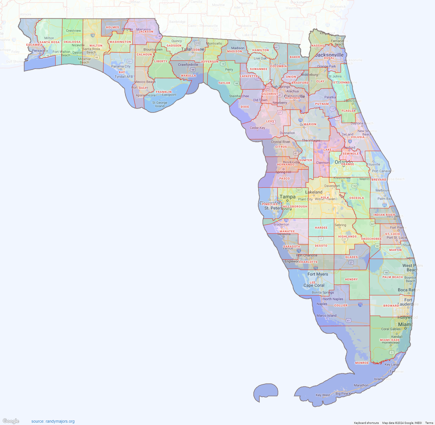 Free Printable Map From Florida State Government