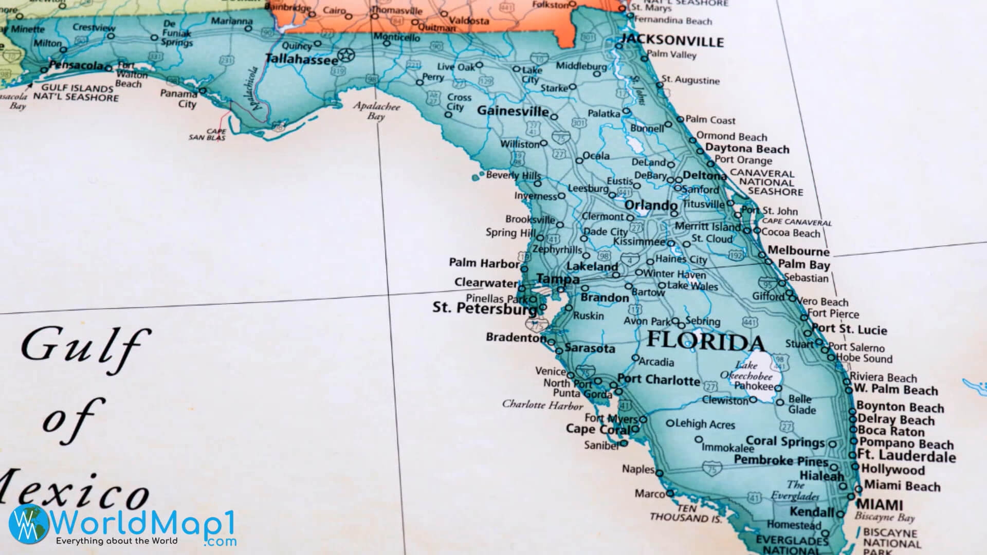 Free Printable Map Of Florida