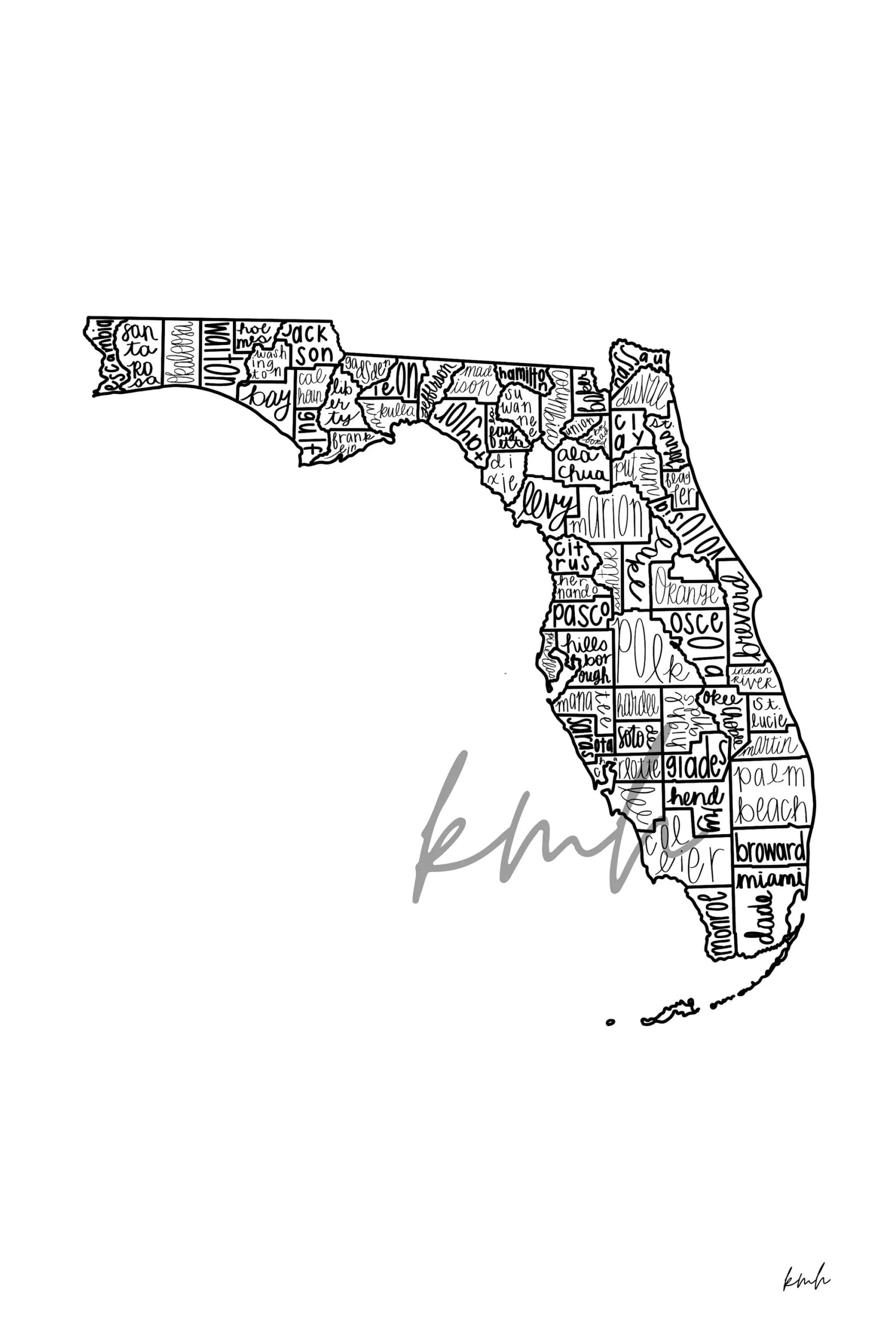 Florida Map Outline Printable
