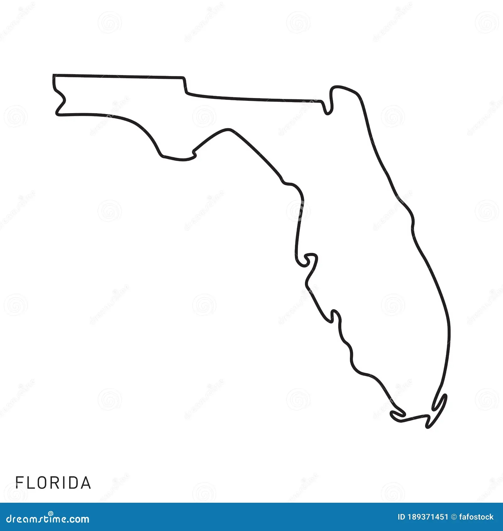 Florida Map Outline Vector Design Template Editable Stroke Stock Vector Illustration Of Line Internet 189371451