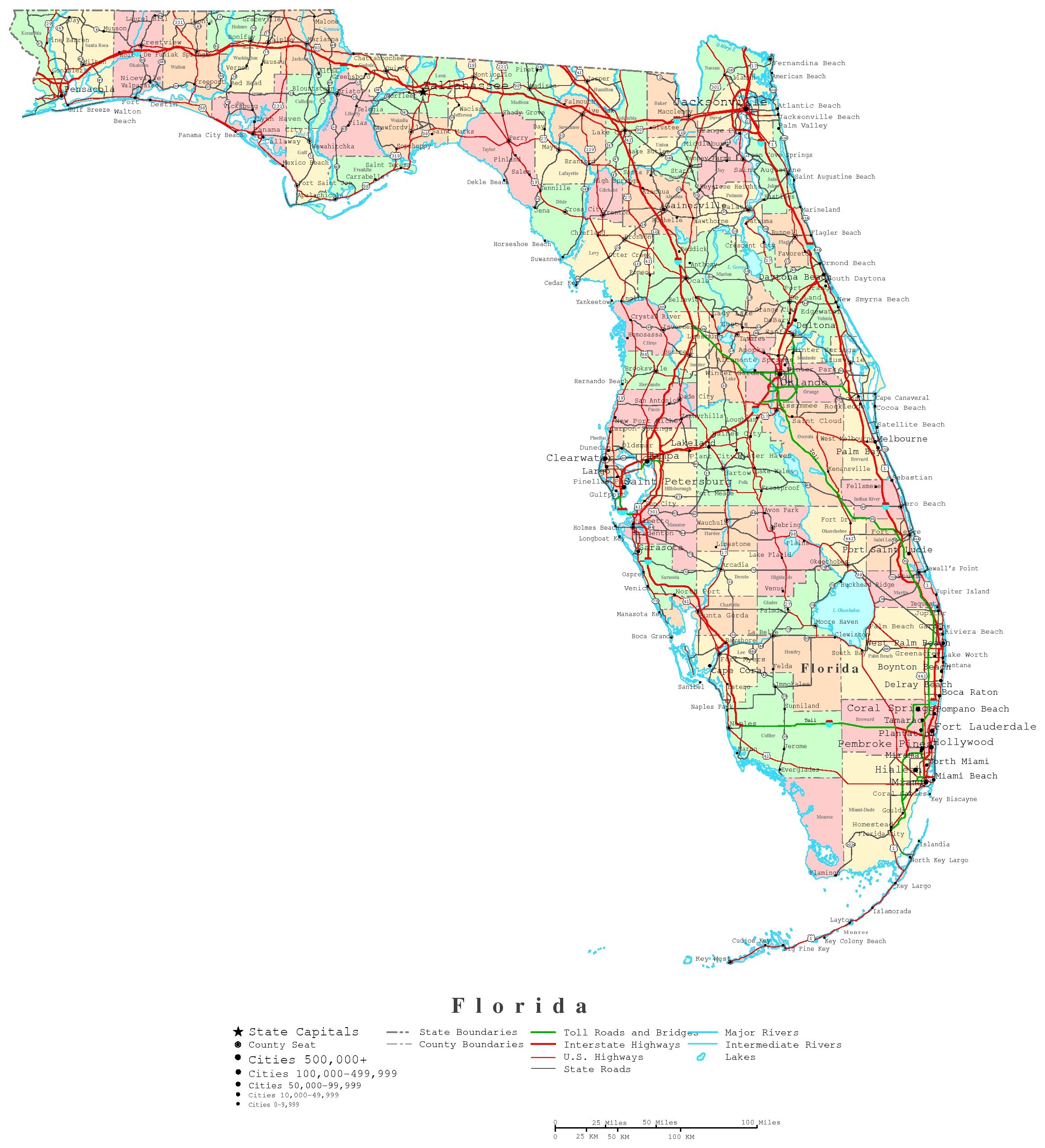 Blank Printable Map Of Florida
