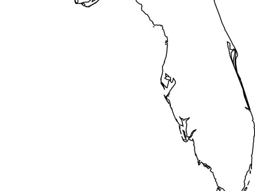 Florida State Map Black Outline Royalty Free Vector Image