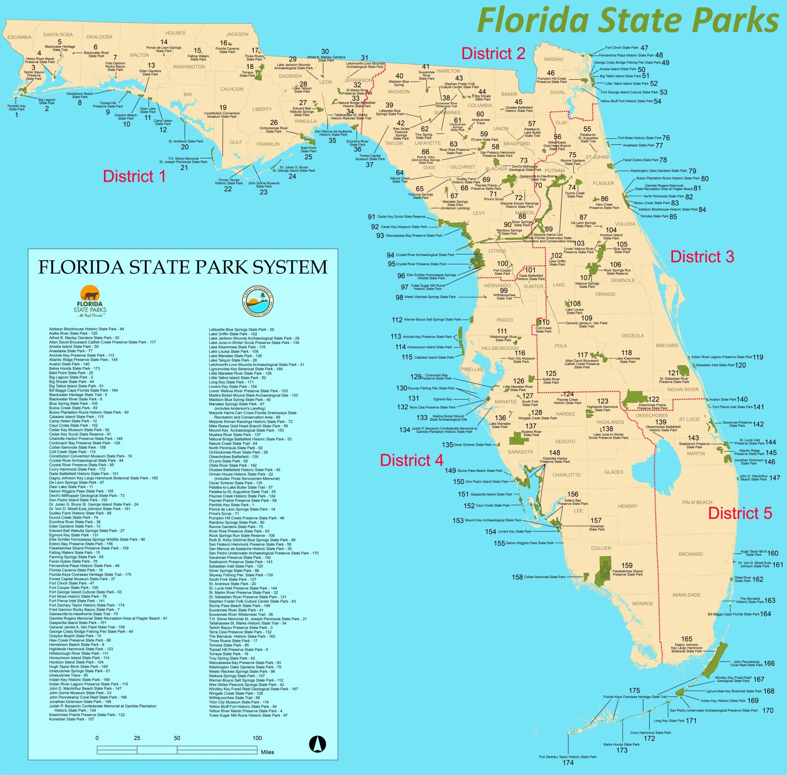 Free Printable Florida State Map