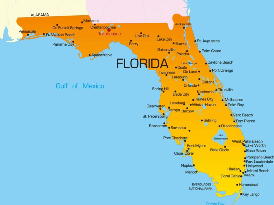 Florida US Map Guide Of The World