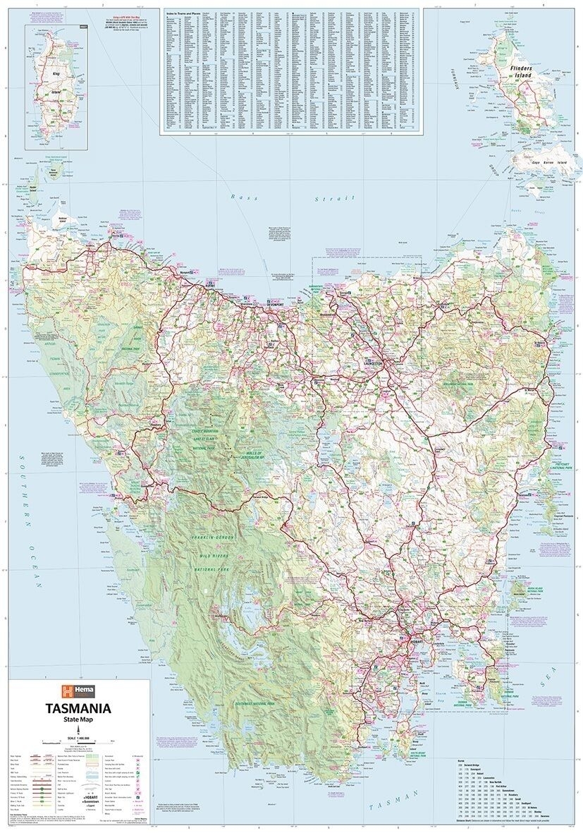 Tasmania Printable Full Size Map
