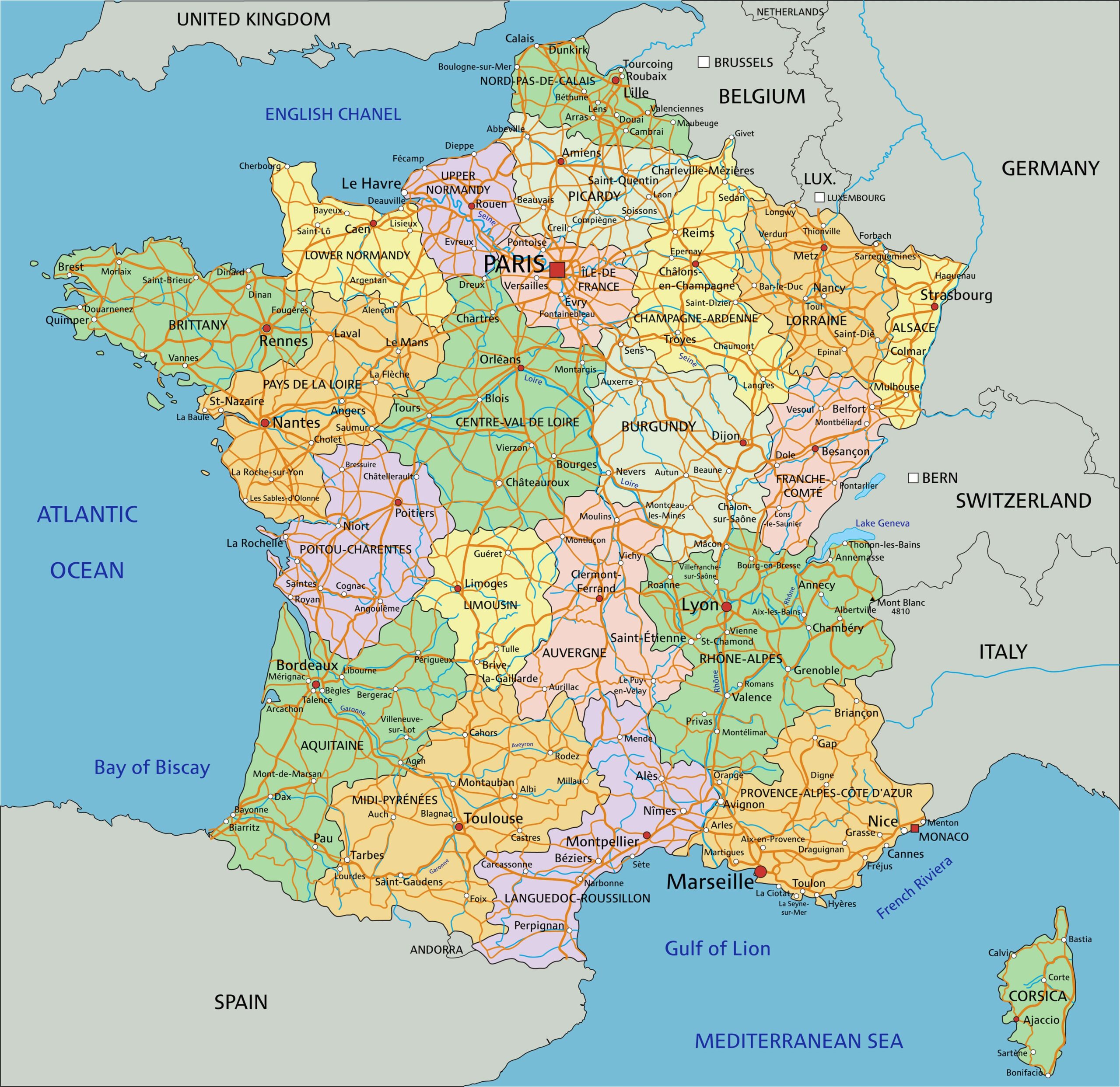 France Map Guide Of The World