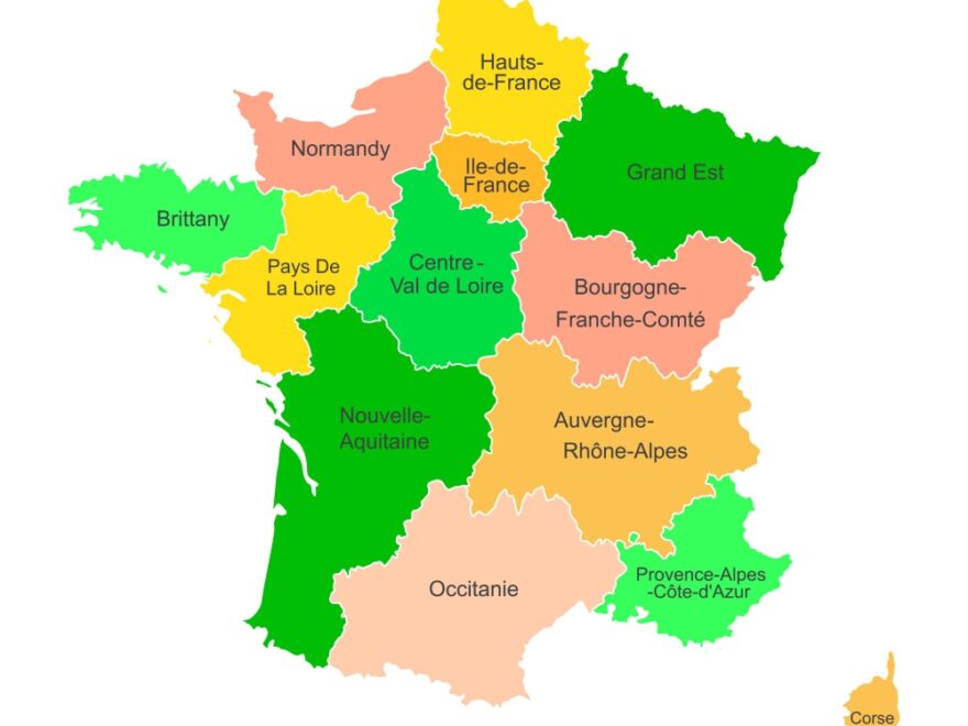 France Map With Regional Outlines Royalty Free Vector Image