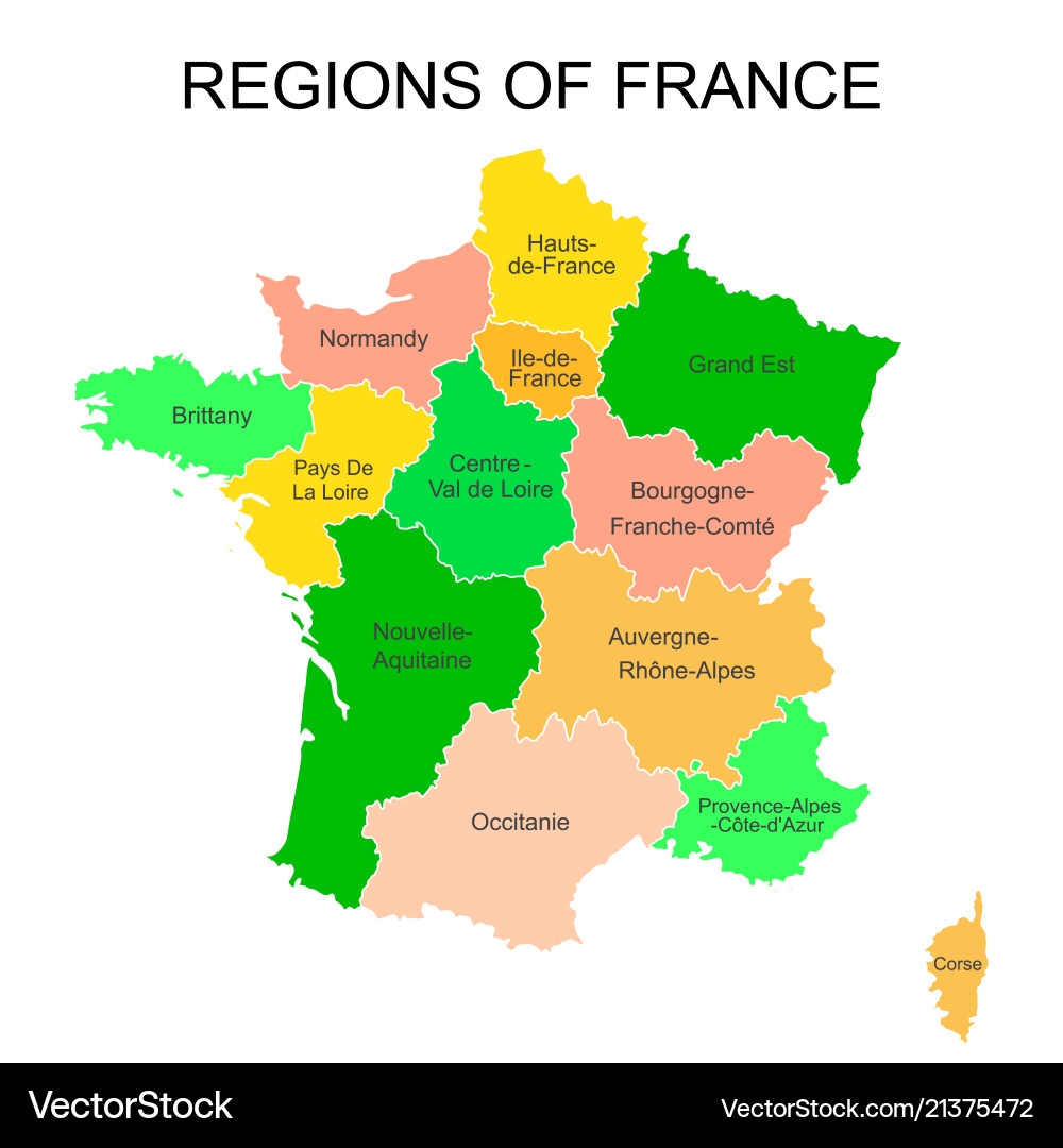 France Map With Regional Outlines Royalty Free Vector Image France Map With Regional Outlines Royalty Free Vector Image