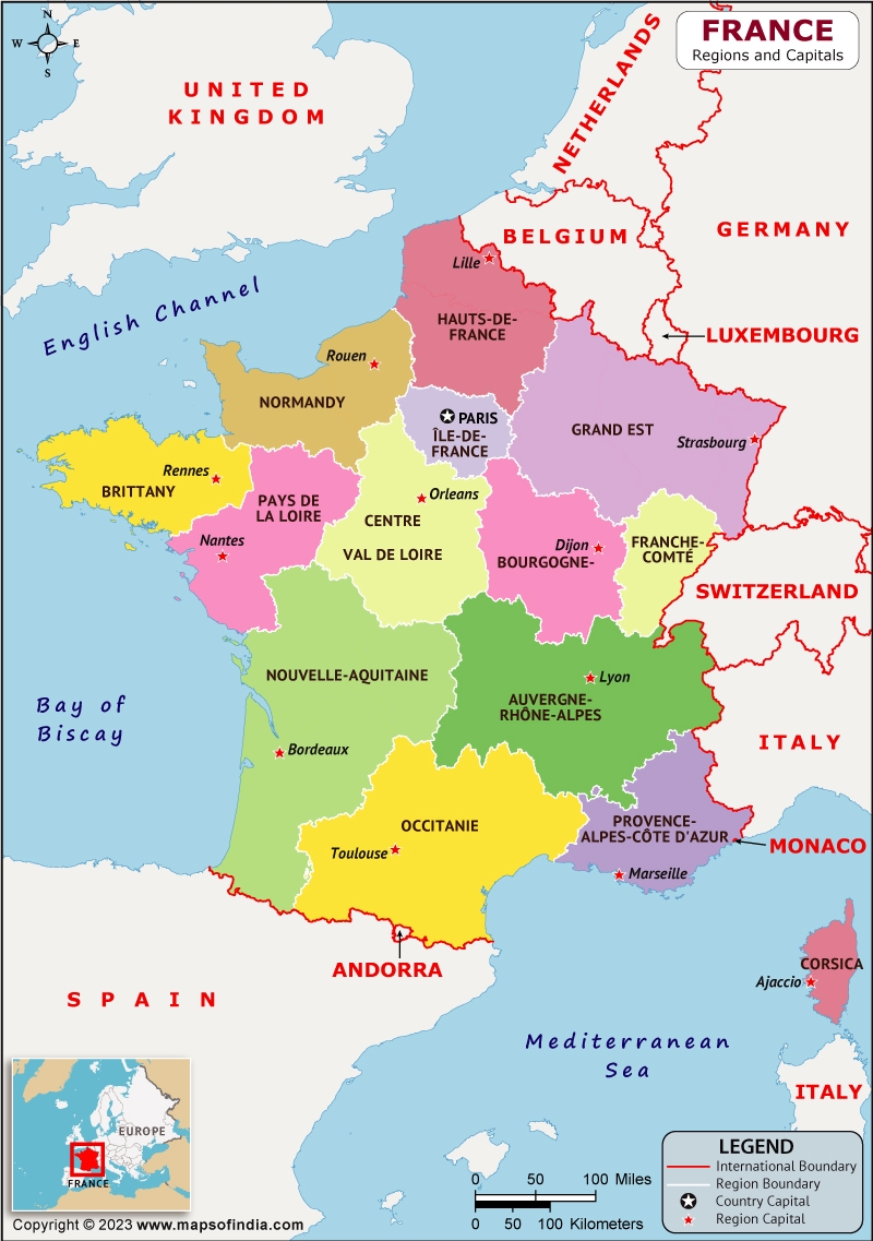 Printable France Map With States Yellow Background Printable France Map With States Yellow Background