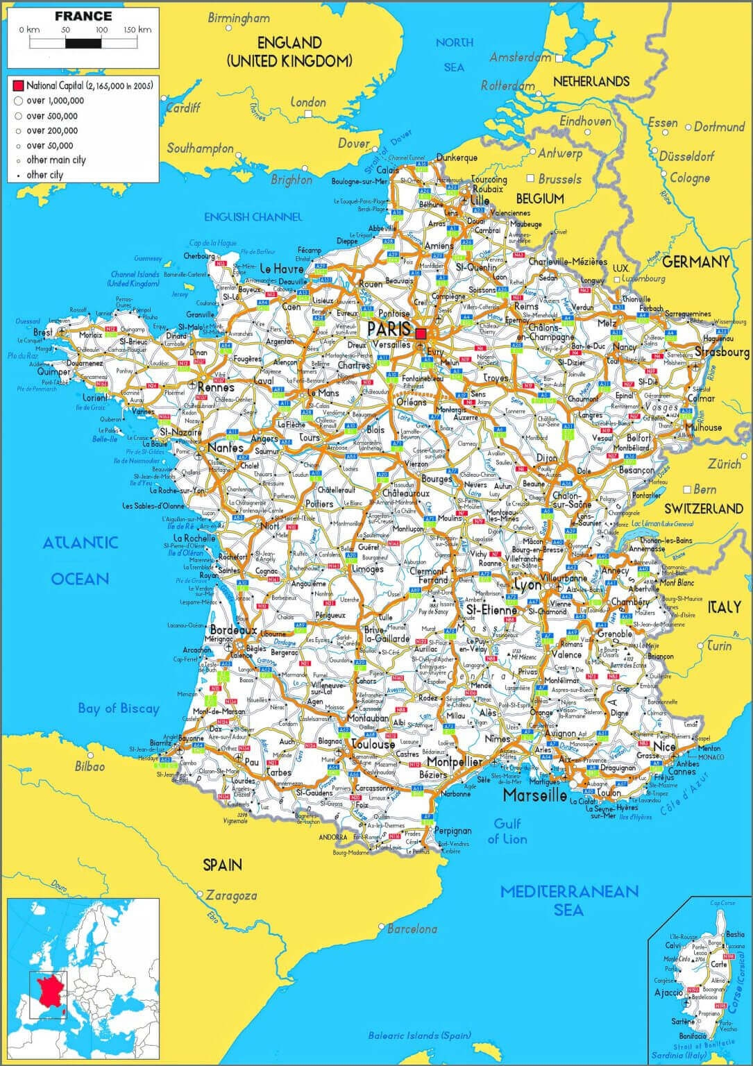 France Road Map Printable