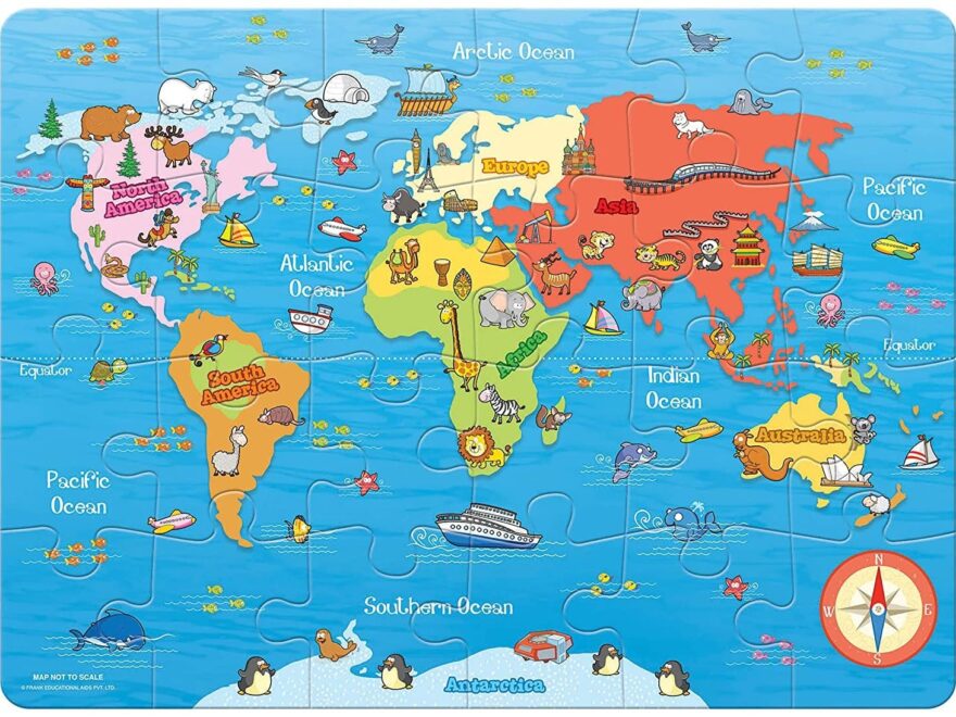 Frank My First World Map 24 Giant Piece Jigsaw Puzzle Worksheets Library