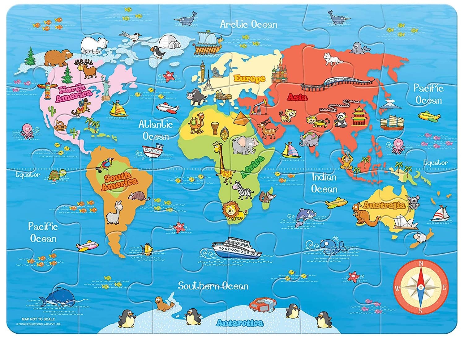Frank My First World Map 24 Giant Piece Jigsaw Puzzle Worksheets Library