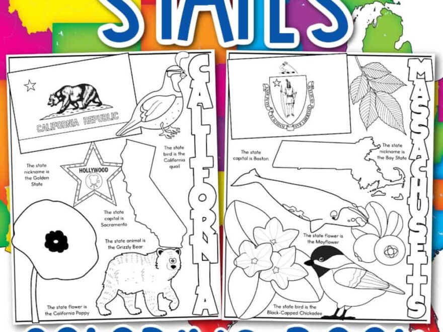 Free 50 States Coloring Book Printable PDF