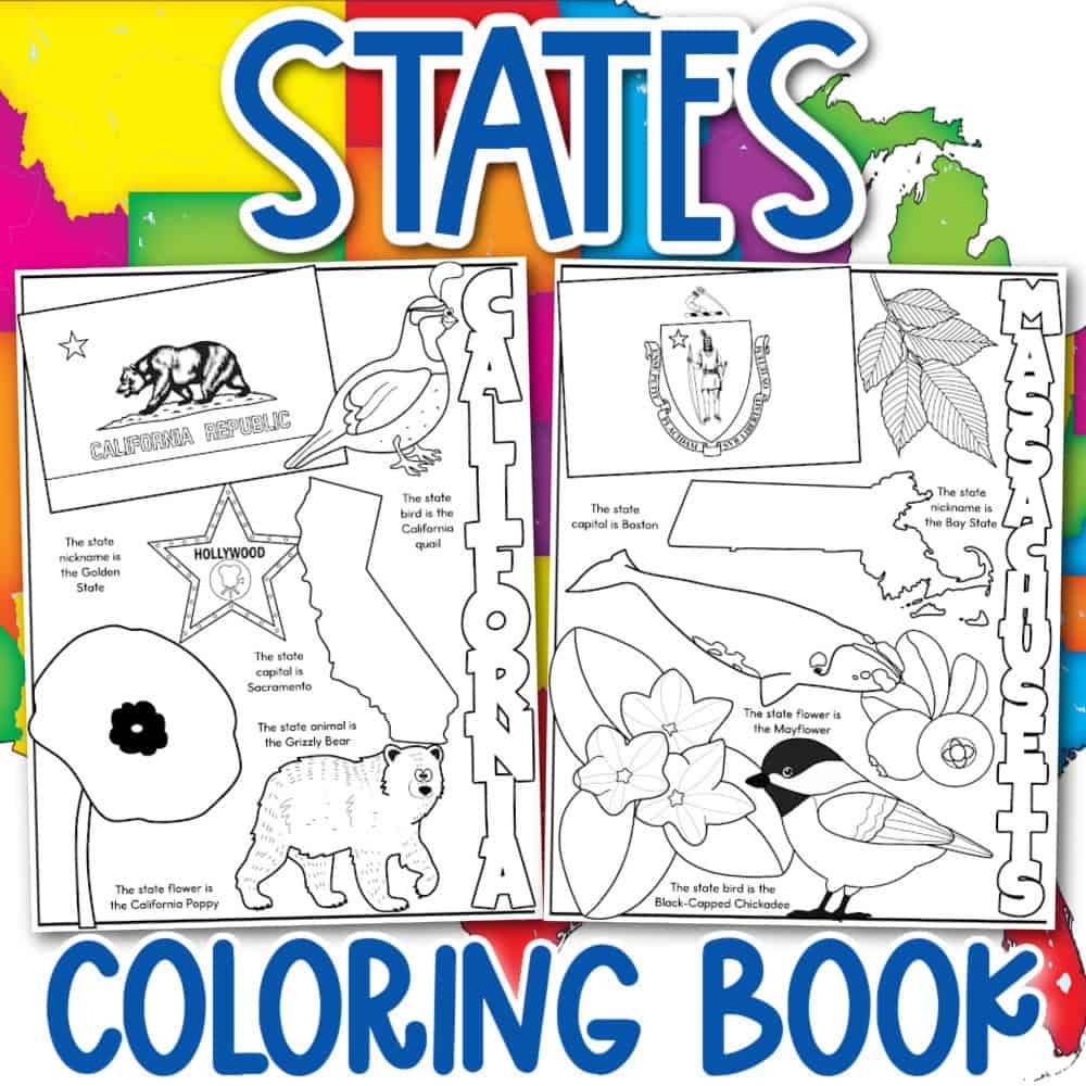 Free 50 States Coloring Book Printable PDF 