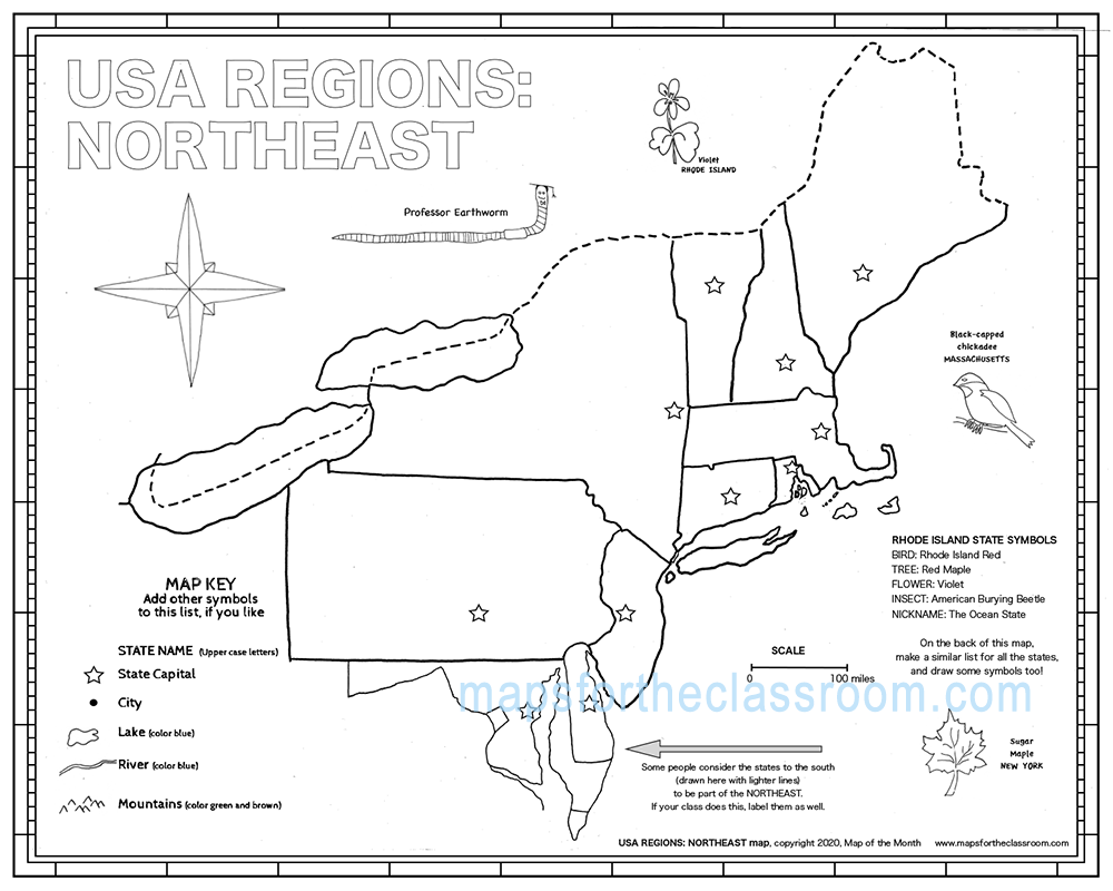 FREE MAP OF NORTHEAST STATES Worksheets Library