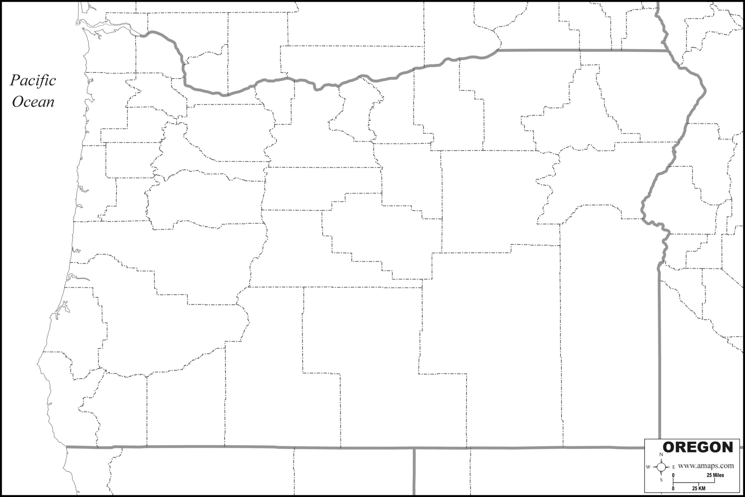 Royalty Free Oregon Map Outline Printable