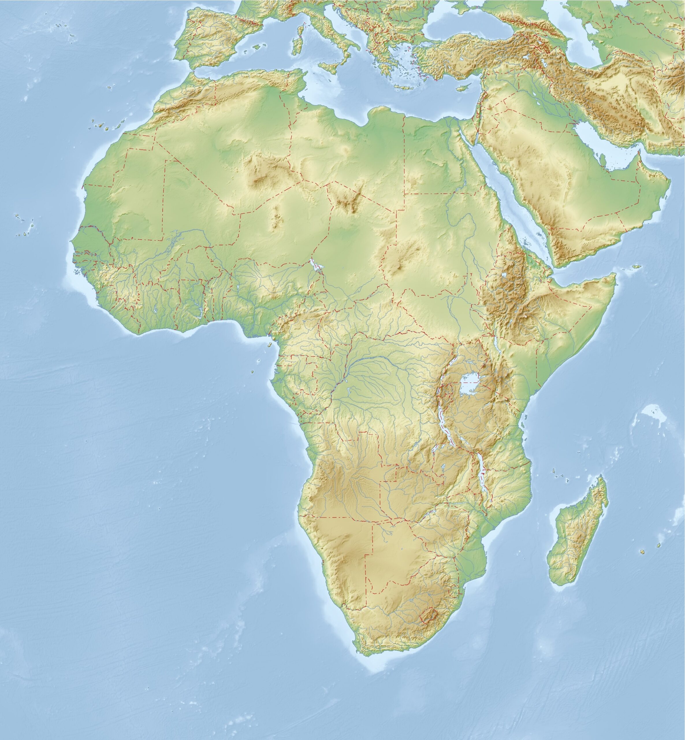 Printable A4 Map Of Africa
