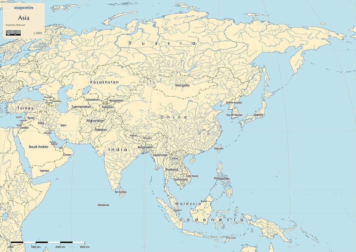 Free Maps Of Asia Mapswire