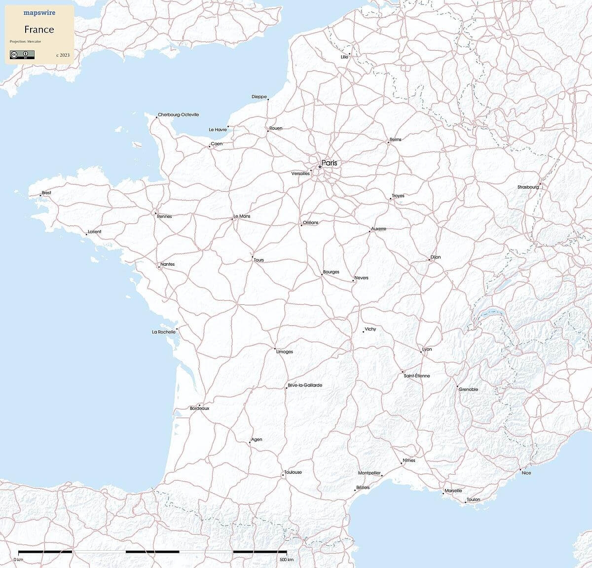 Free Maps Of France Mapswire Worksheets Library