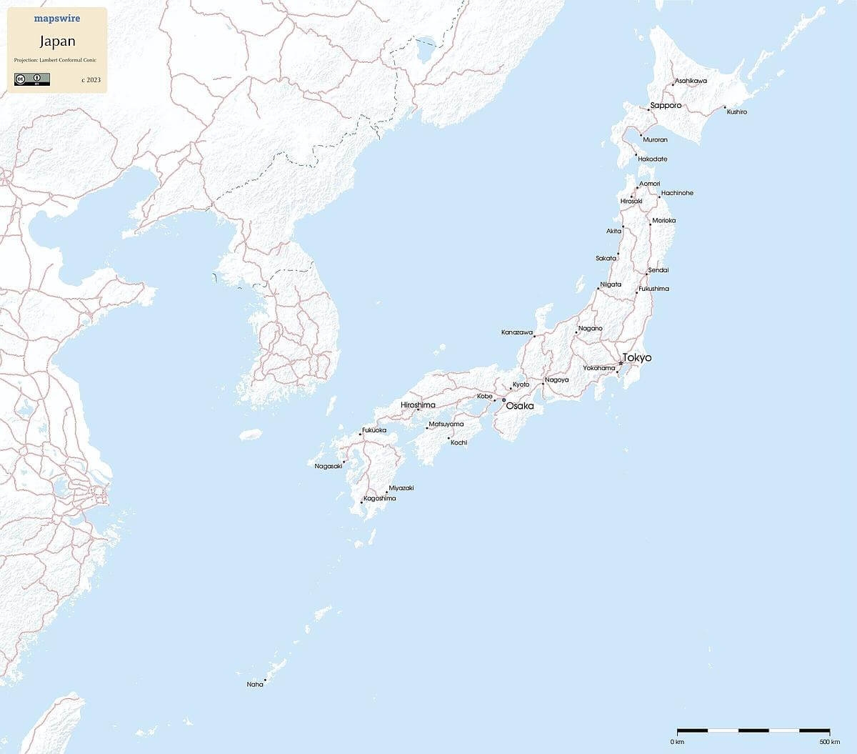 Blank Map Of Japan Printable